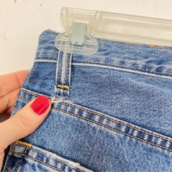 Everlane Boyfriend Jeans Womens Size 26 XS High Rise Tapered Blue Distressed - Picture 10 of 11